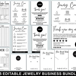 Necklace Display Card Template Set, Printable Necklace Cards Logo