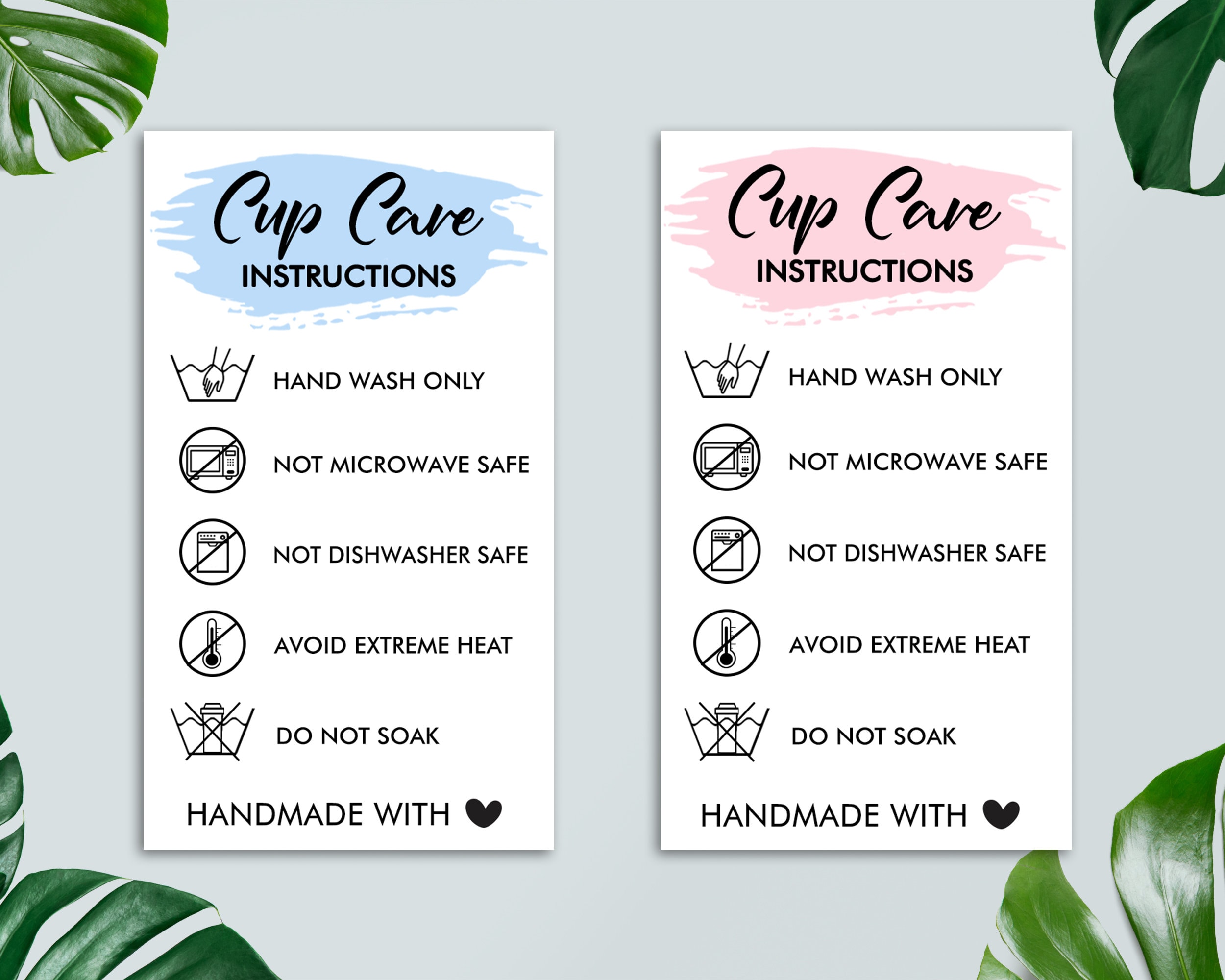 Printable Tumbler Care Cards, Skinny Tumbler Care Instructions, Cold Cup  Care Cards, Cup Care Cards Download, PDF & PNG 