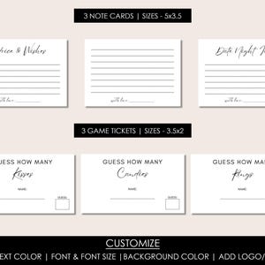 Bridal Shower Games Bundle, Modern Minimalist Bachelorette Party Games, Printable Bridal Shower Table Signs, Editable Canva Template image 4