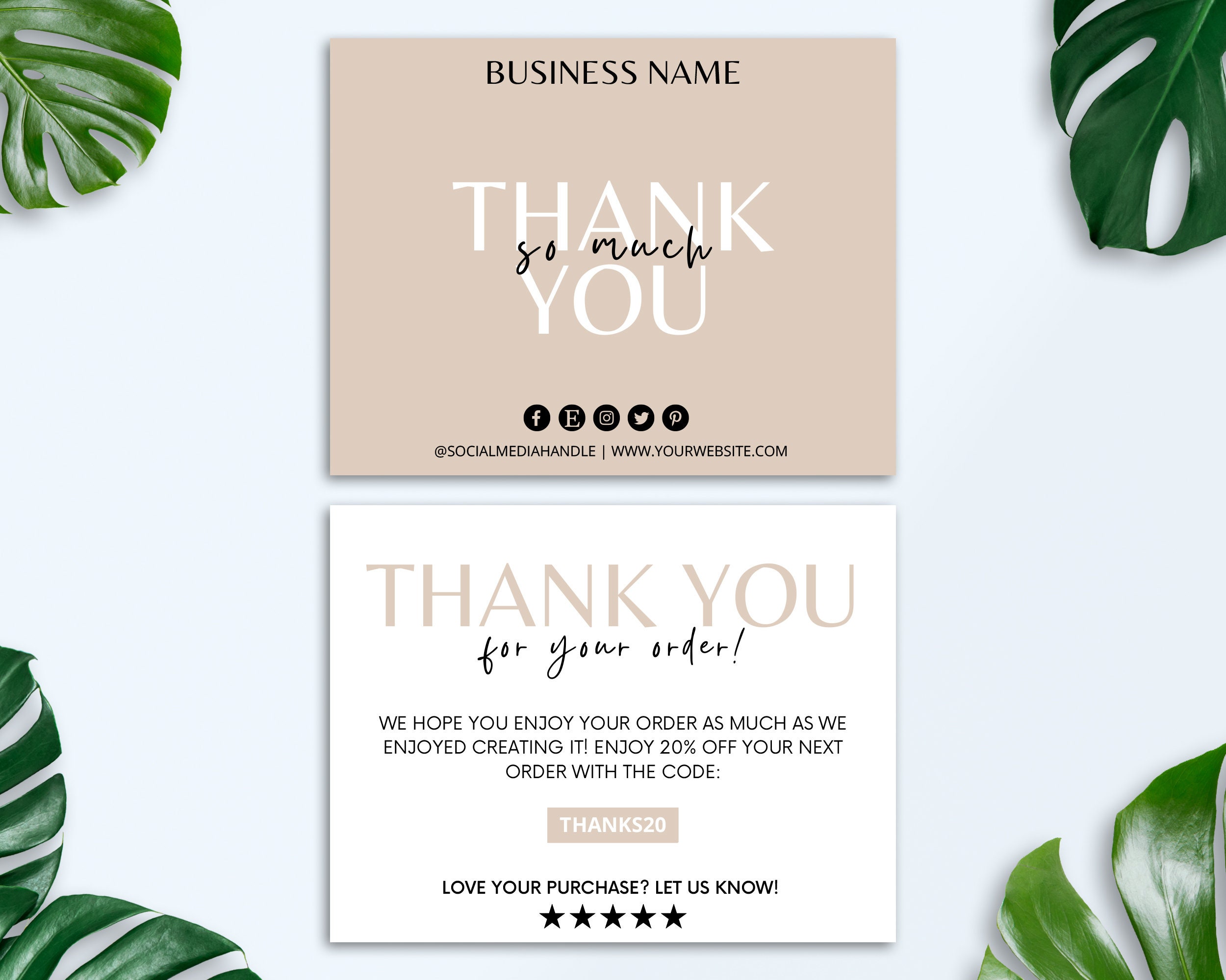 Business Thank You Card Editable, Printable Thanks for Your Purchase ...