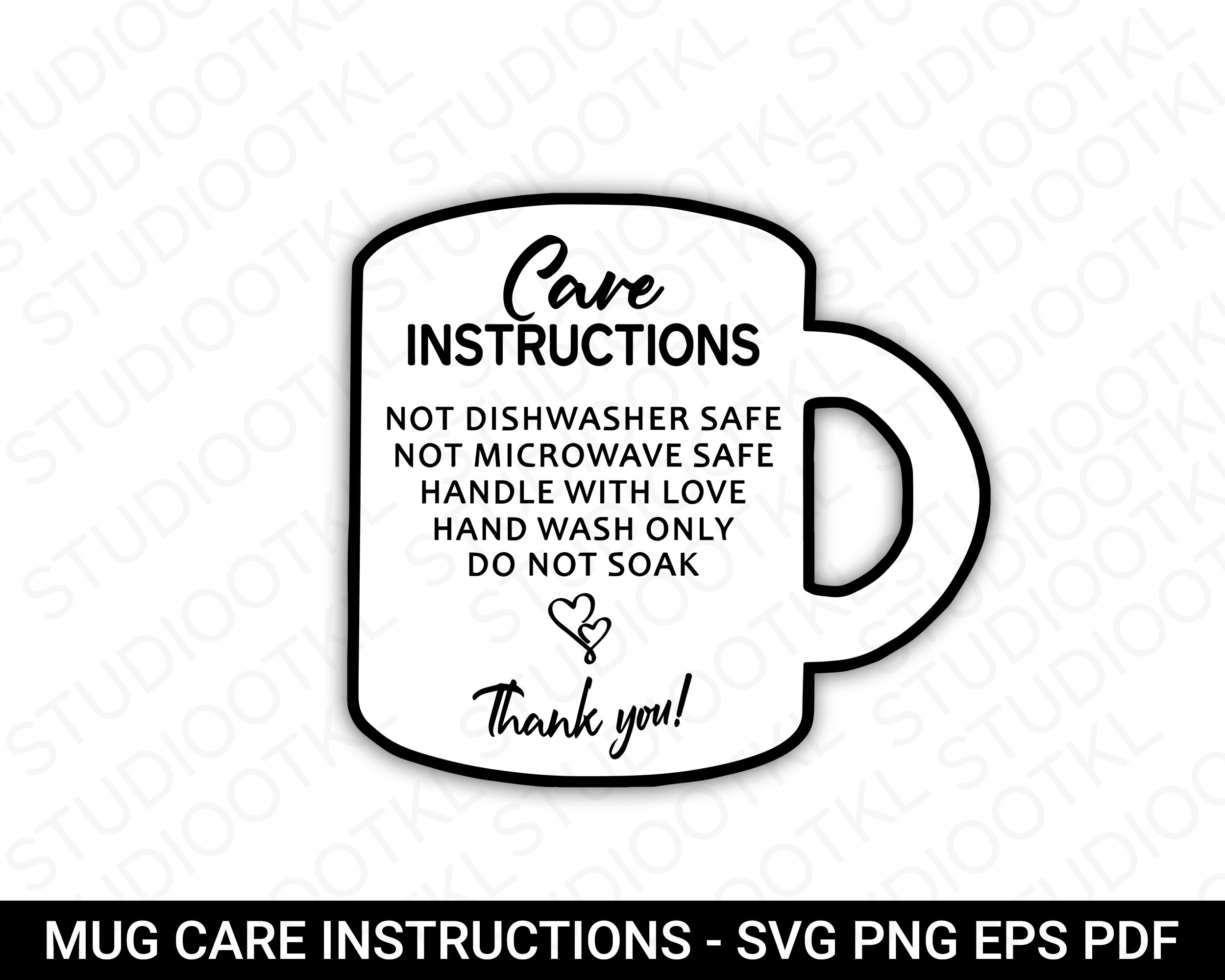 YOUOK Cup Care Instructions Cards Labels Thank You Stickers, 2×3.5 Inch  Packaging Customer Direction Stickers for Cup, Mug Small Business Online  Shop