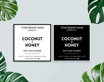 Candle Label Template, Editable Candle Label Design, Wax Melt Label, Custom Candle Label, Small Business, Canva Template