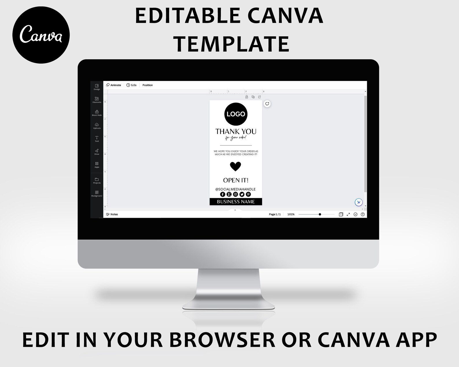 Editable Box Label Template, Custom Packaging Labels, Canva Template ...