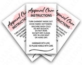 Apparel Care Instructions Card, Small Business Supplies, Washing Instructions, Digital File, Ready To Print, Instant Download