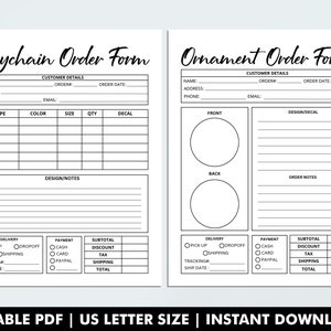 Fillable Order Forms Bundle, Tshirt, Tumbler, Editable Invoice Template, Printable Small Business Forms, Custom Order Form, Craft Order Form