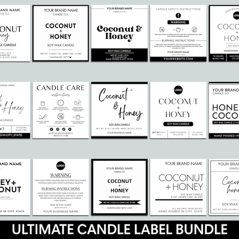 Candle Wrapper Label Simple Candle Label Ideas - Etsy