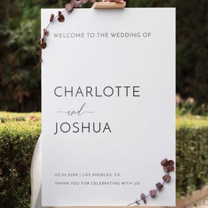 Editable Wedding Welcome Sign, Modern Minimalist Wedding Sign, Printable Welcome Poster, Editable Template, DIY Signage