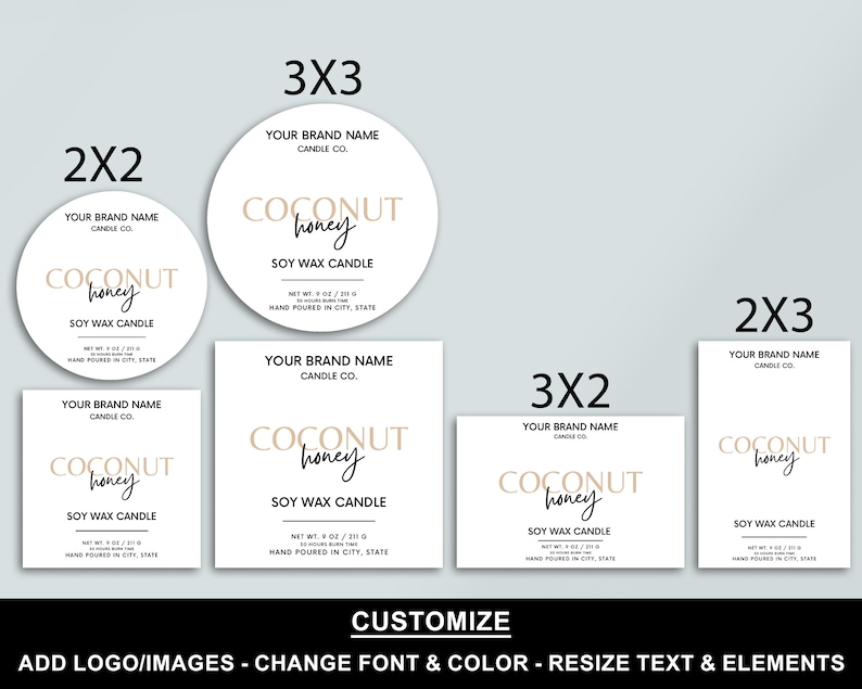 Editable Candle Label Template, Printable Candle Label, Small Business ...