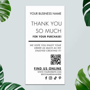 Editable Box Seal Label, Printable Thank You Sticker, Box Packaging Sticker, Box Label Template, Canva Template, Packaging Insert Design