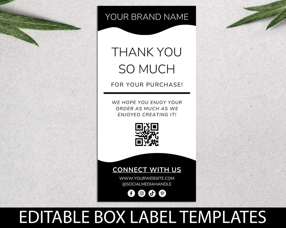 Box Label Template, Editable Box Packaging Sticker, Box Seal Label ...