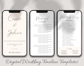 Mobile Wedding Day Timeline Template, Editable Canva Template, Modern Wedding Day Itinerary, DIY Reception Timeline, Digital Download