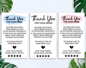 Thank You Card, Printable Customer Thank You Card, Small Business Supplies, Digital File, Package Insert, Ready To Print, Instant Download