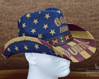 Cowboy Cowgirl Hat Patriotic God and Country