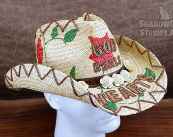 Cowboy Cowgirl Western Drifter Hat Peter Grimm Hachita Floral Roses