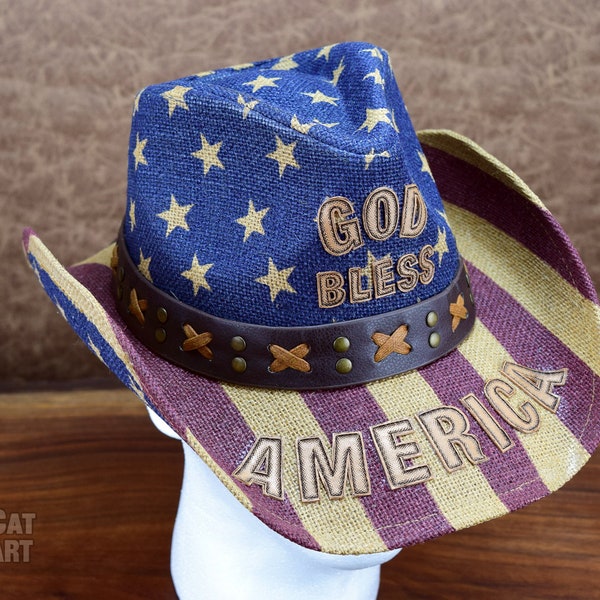 Cowboy Cowgirl Hat Patriotic God Bless America