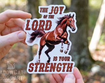 Horse with Scripture Vinyl Sticker
