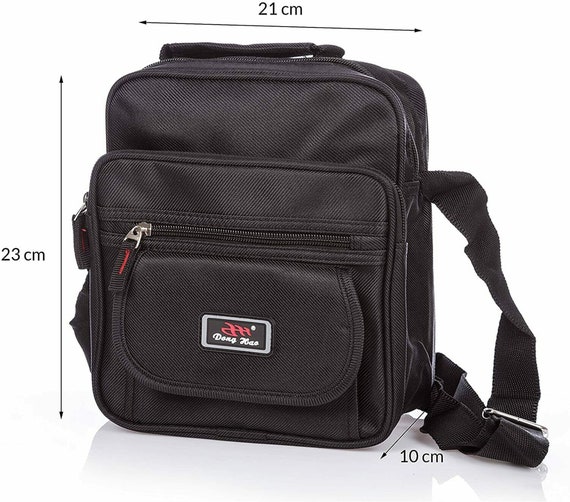 Mens Messenger Bag Cross Body Black Shoulder Utility Travel Work Bag Waterproof