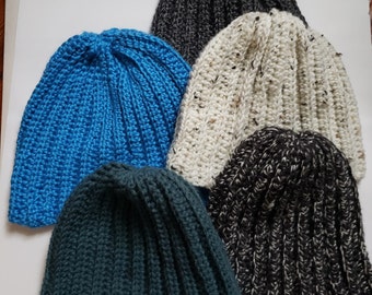 Crochet beanie, hat without pompom