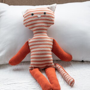 Striped Orange and Beige Cat Plushie Stuffed Animal