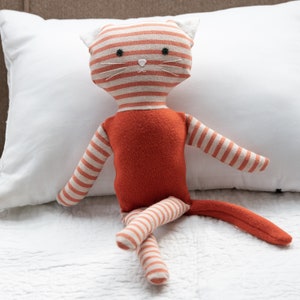 Orange and Beige Striped Tabby Cat Plush Stuffed Animal Doll