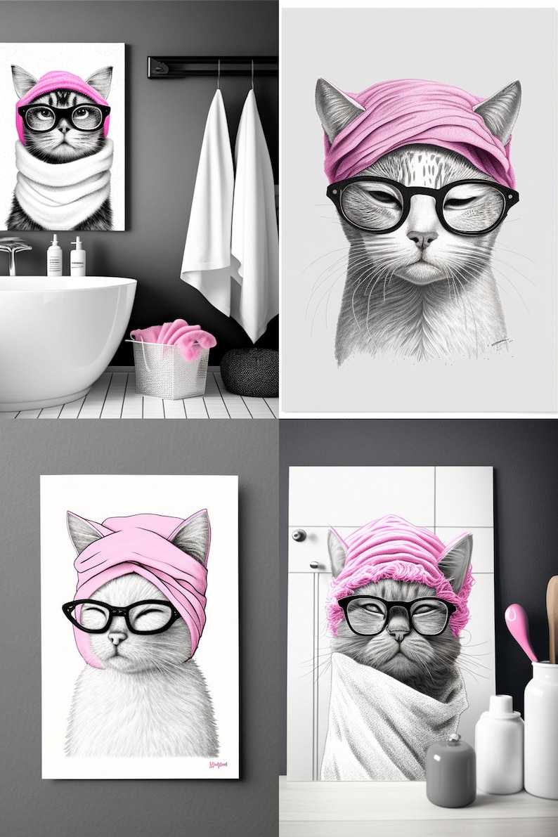 Custom Cat Art From Photo Animal Art Present Cat Art Present Etsy