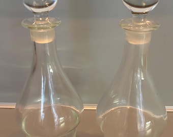 Antique Japanese Blown Glass Oil and Vinegar Bottle Set