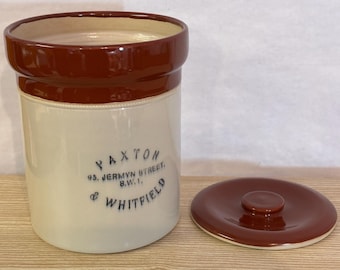 Vintage Paxton & Whitfield Stoneware Jar: English Kitchen Decor