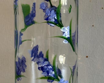 Hand Painted Lavender Glass Bottle, Kim Pall Design