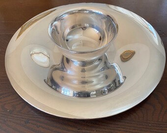 Vintage Silverplate Serving Platter: Elegant Appetizer Bowl