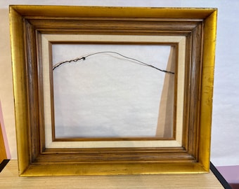 Wooden Picture FrameVintage Gold  - 16" x 11" Interior - Ornate Stepped Molding - Traditional Style