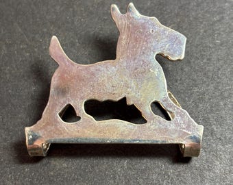 Scottie Dog Sterling Silver Business Card Holder Case. Unique and Handmade.