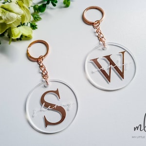 Personalised Acrylic Keychain, Personalised Keyring, Custom Name Tag
