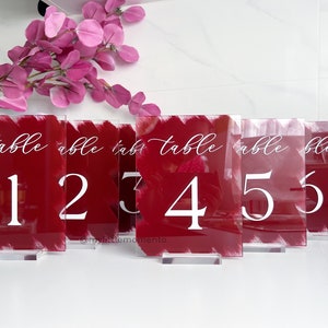 Painted Acrylic Wedding Table Numbers, Personalised Table Number Signs, Modern Painted Wedding Sign, Event Table Signs, Acrylic Table Number