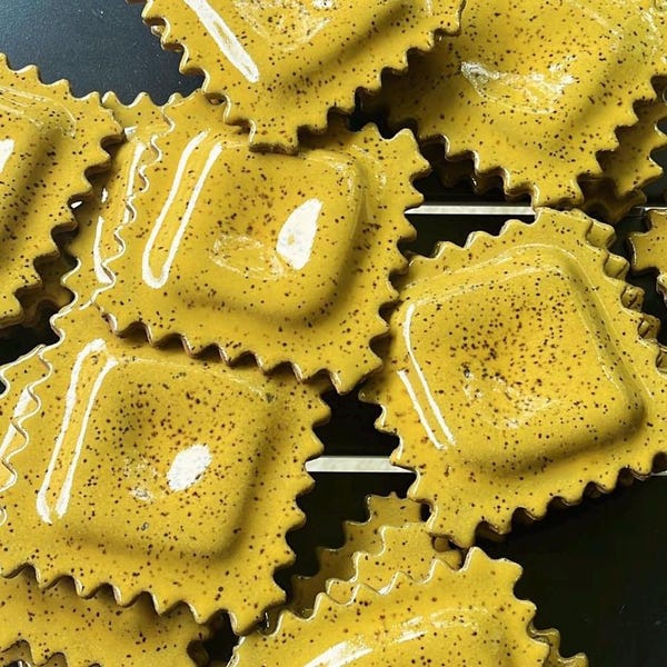 handmade ceramic ravioli spoon rest