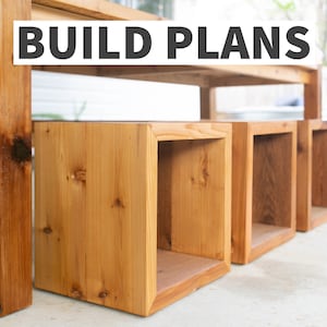 Planos para construir un taburete cúbico: taburete moderno de madera para interior o exterior / Descarga PDF