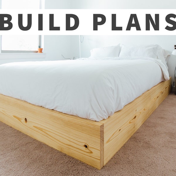 Einfache DIY Queen Bed Plattform Build Plans (alle Größen verfügbar)