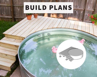 Stock Tank Pool Deck Plans: 8ft Backyard DIY (PDF Download)
