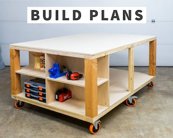 Mobile Workbench Plans – DIY Garage or Workshop Table | PDF Build Plans with Storage