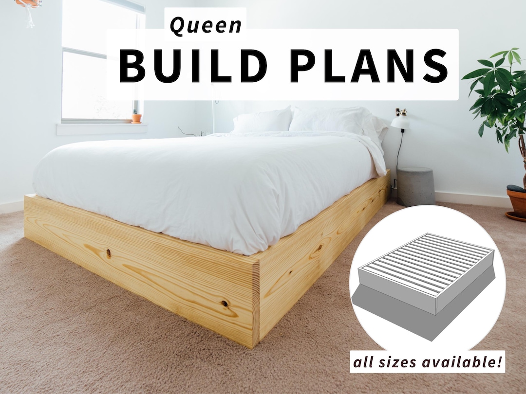 Planos de cama moderna tipo plataforma: todos los tamaños (PDF) - Etsy  México, image size:1080x810