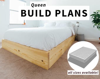 Modern Platform Bed Frame DIY Plans: All Sizes (PDF Build Plans)