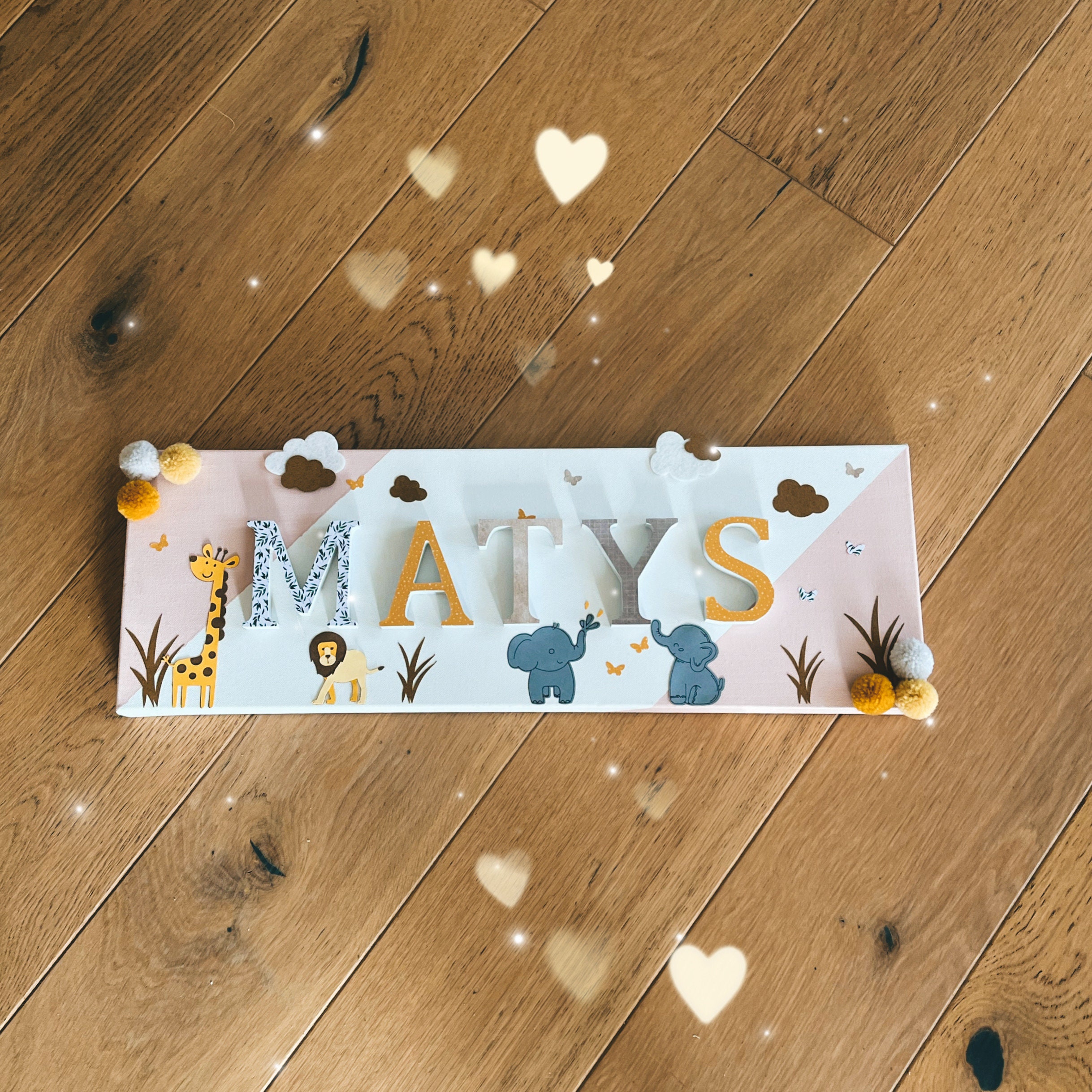 Toile Personnalisable Prénom Bébé et Enfant