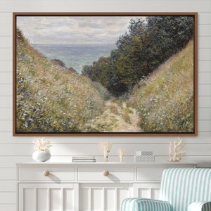 Framed Canvas Oil Painting Landscape Wall Art, Nature Framed Large Gallery Art, Green Art, Vintage Art, Minimalist Art, Gift, Wall Decor