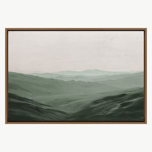 Green Mountains and Valleys Landscape Wilderness Canvas Art Print, Frame Large Wall Art, Green Art, Minimalist Art, Gift, Wall Decor