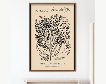 Matisse Flower Garden Sketch Vintage Illustrations Wall Art Print,Frame Large Wall Art,Modern Art,Vintage Art,Minimalist Art,Gift,Wall Decor