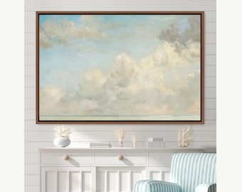 Clouds Wall Art Print, Clouds Landscape Framed Large Gallery Art Print,Framed Canvas Minimalist Art, Gift,Wall Decor for Room,Bedroom,Office