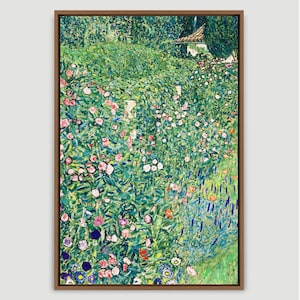 Gustav Klimt Art, Italian Garden Landscape, Framed Canvas Print, Famous Art, Frame Large Wall Art, Vintage Art, Green Art, Gift, Wall Decor