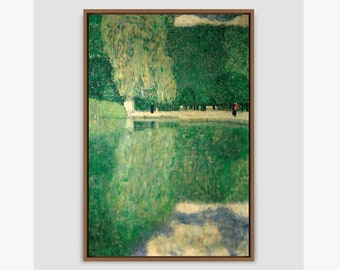 Gustav Klimt Art, Schonbrunn Landscape, Framed Canvas Art Print, Frame Large Wall Art, Vintage Art, Minimalist Art,Green Art,Gift,Wall Decor