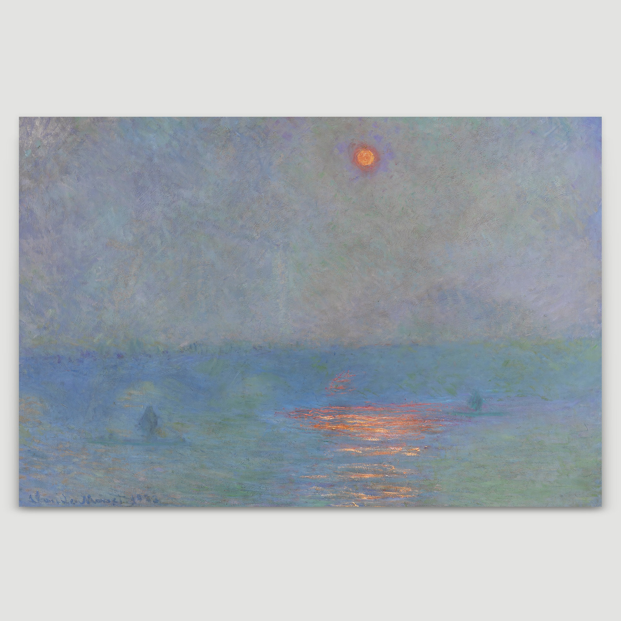 Claude Monet Framed Canvas | Waterloo Bridge Sunlight in the Fog
