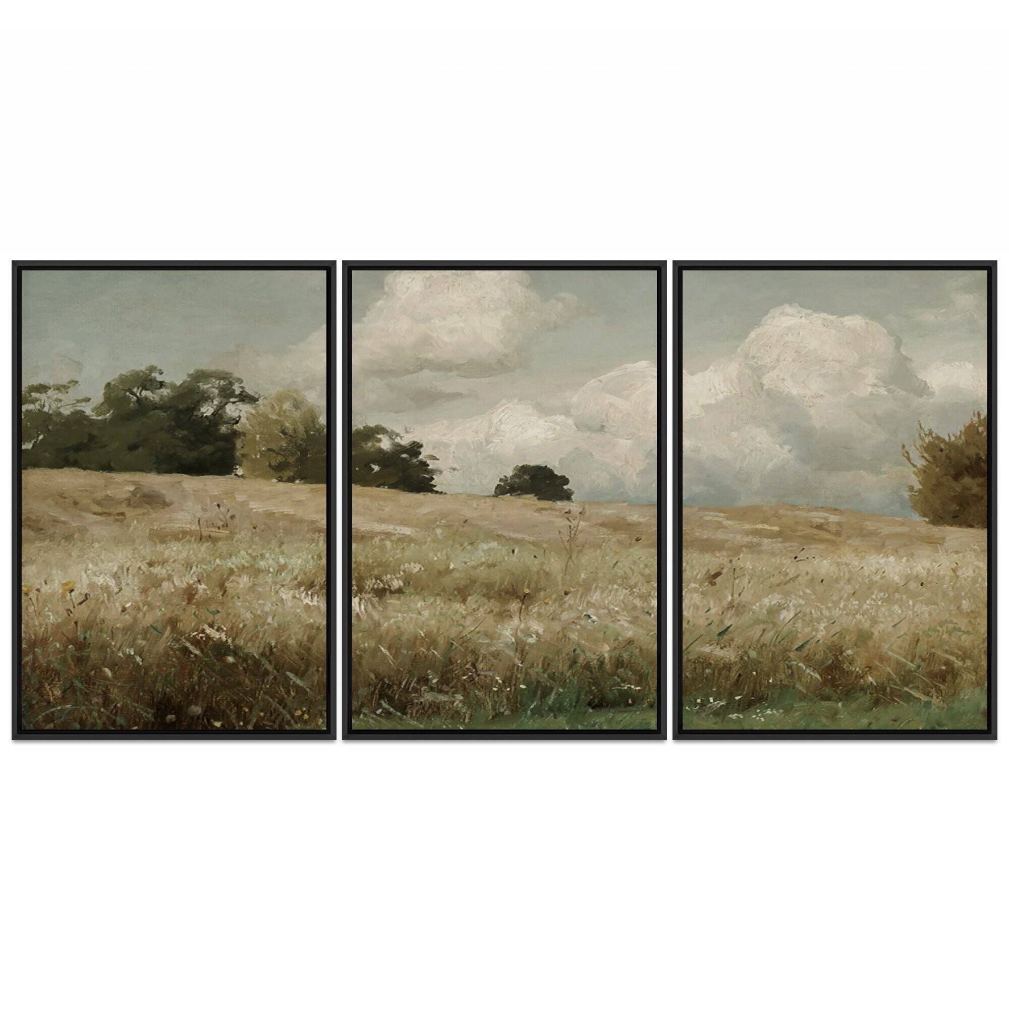 3 Piece Canvas Wall Art Set, Framed Canvas Oil Painting Landscape Wall ...