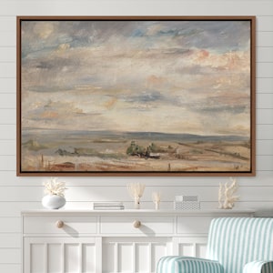 Framed Canvas Oil Painting Landscape Large Wall Art, Nature Framed Large Gallery Art, Minimalist Art for Room, Bedroom, Office